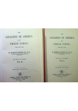 The loyalists of america their times Volume 1 i 2