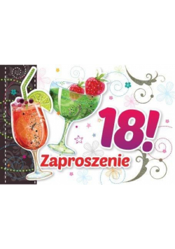 Zaproszenie ZZ-038 Urodziny 18 drinki (5 szt.)