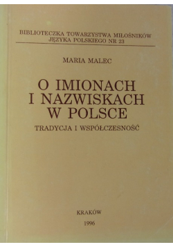 O imionach i nazwiskach w Polsce dedykacja autora
