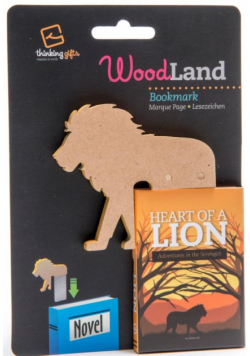 WoodLand Lion drewniana zakładka do książki - lew