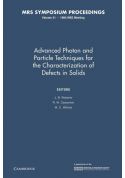 Advanced Photon and Particle Techniques for the Characterization of Defects in Solids
