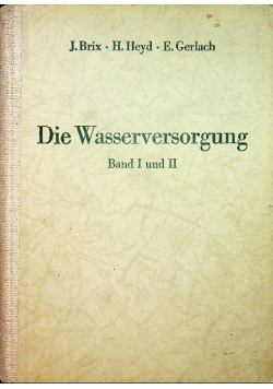 Die Wasserversorgung der Stadte erster band 1914 r.