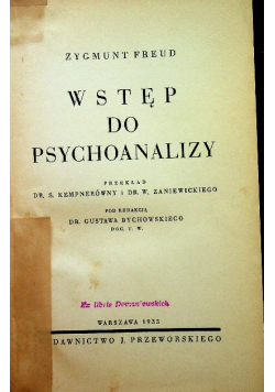 Wstęp do psychoanalizy 1935 r.