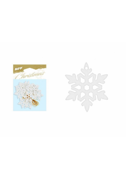 Śnieżynka zawieszka drewniana biała 4,5cm 12szt