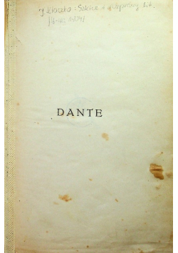 Dante i inne szkice literackie 1921 r