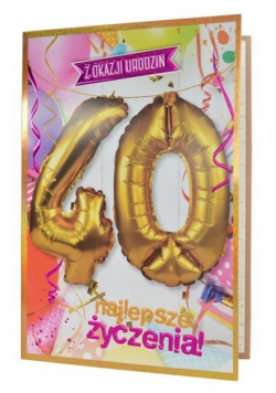 Karnet QBL-003 Urodziny 40 + balony