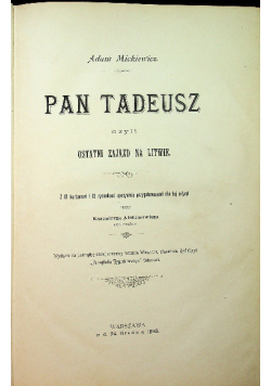Pan Tadeusz 1898 r.