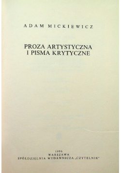 Mickiewicz Dzieła tom 5 Proza artystyczna i pisma krytyczne