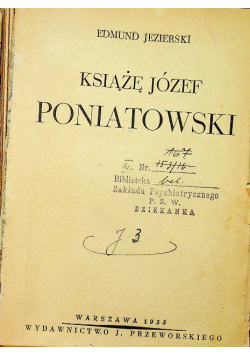 Książę Józef Poniatowski 1933 r.
