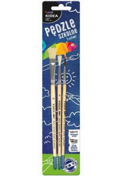 Pędzle szkolne 3 sztuki KIDEA