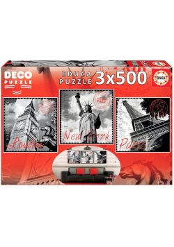 Puzzle 3x500 Duże miasta G3