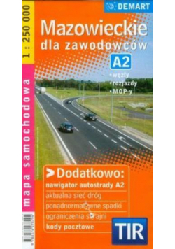Mazowieckie dla zawodowców TIR mapa samochodowa