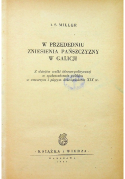 W przededniu zniesienia pańszczyzny w Galicji