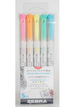 Marker Mildliner Brush Fluorescent 5 kolorów