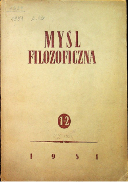 Myśl filozoficzna nr 1 - 2