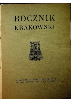Rocznik Krakowski Tom XXIV 1933r