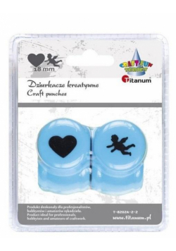 Zestaw dziurkaczy 18mm motyw serce, amorek 2szt