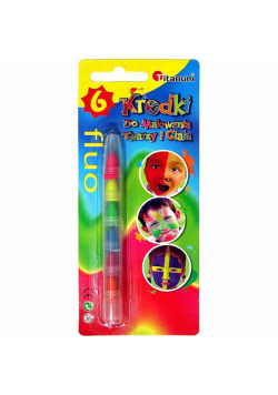 Kredki do malowania twarzy fluo 6 kolorów
