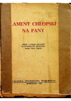 Lament chłopski na Pany 1946r