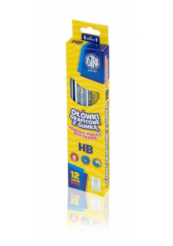 Ołówki grafitowe z gumką HB box 12 sztuk