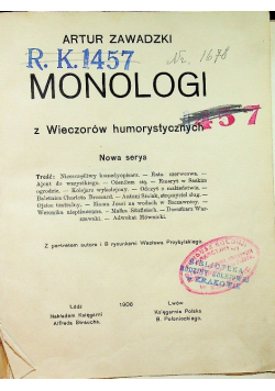 Monologi z Wieczorów humorystycznych 1906 r.
