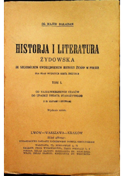 Historja i literatura żydowska Tom 1 1937 r.