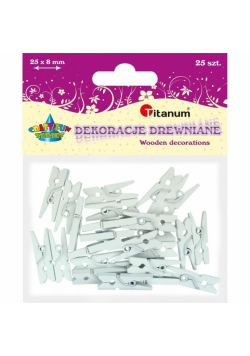 Klamerki drewniane białe 25szt