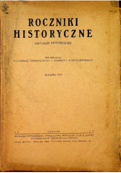 Roczniki historyczne rocznik XVI 1947 r.