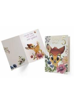 Karnet B6 DS-034 Urodziny 5 Bambi