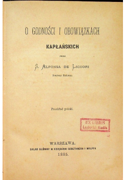 O godności i obowiązkach kapłańskich 1885 r.