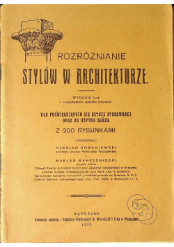 Rozróżnianie stylów w architekturze 1930 r.