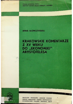Krakowskie komentarze z XV wieku do Ekonomiki Arystotelesa