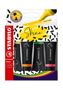 Zakreślacz Shine etui 4 kolory STABILO