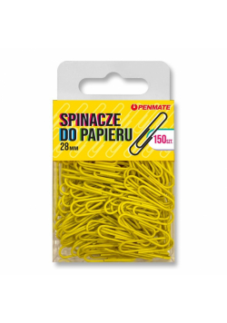Spinacze do papieru 28mm kanarkowe