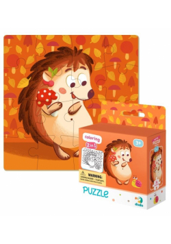Puzzle 16 + kolorowanka Jeżyk