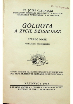 Golgota a życie dzisiejsze 1933 r.