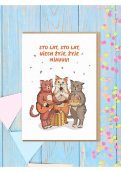 Kartka urodzinowa / KOTY / STO LAT