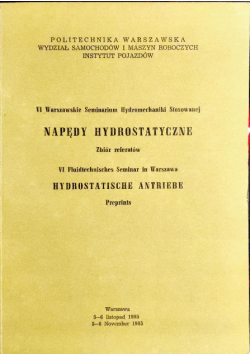 Napędy hydrostatyczne zbiór referatów