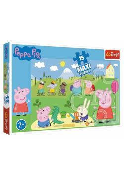 Puzzle 15 maxi Szczęśliwy dzień Peppy TREFL