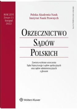 Orzecznictwo Sądów Polskich 11/2022
