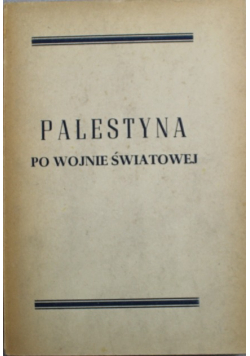 Palestyna po wojnie światowej 1923 r