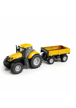 Traktor z przyczepą żółty