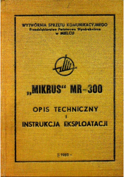Mikrus mr 300 opis techniczny