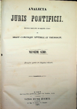 Analecta Juris Pontificii 1867 r.