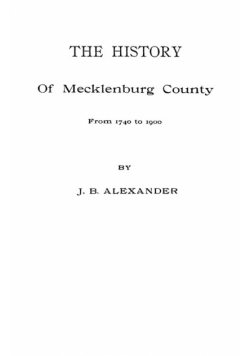 History of Mecklenburg County [Nc]