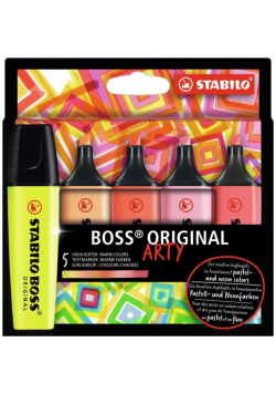 Zakreślacz Boss Original Arty 5 kolorów ciepłych