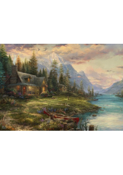 Puzzle 1000 Thomas Kinkade Wyjazd w męskim gronie