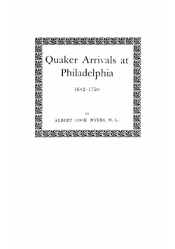 Quaker Arrivals at Philadelphia, 1682-1750