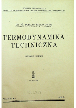 Termodynamika techniczna 1938 r.