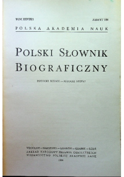 Polski słownik biograficzny tom XXVIII zeszyt 116